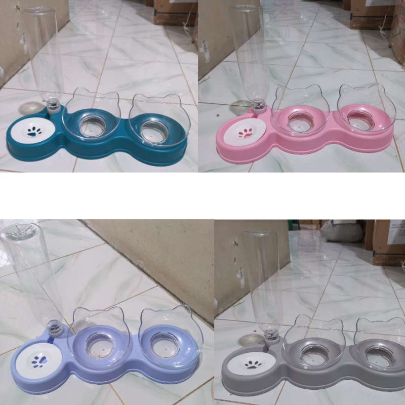 Jual New Cat Bowl Automatic Dog Dish Pets 3-in-1 Dual Purpose Fashion