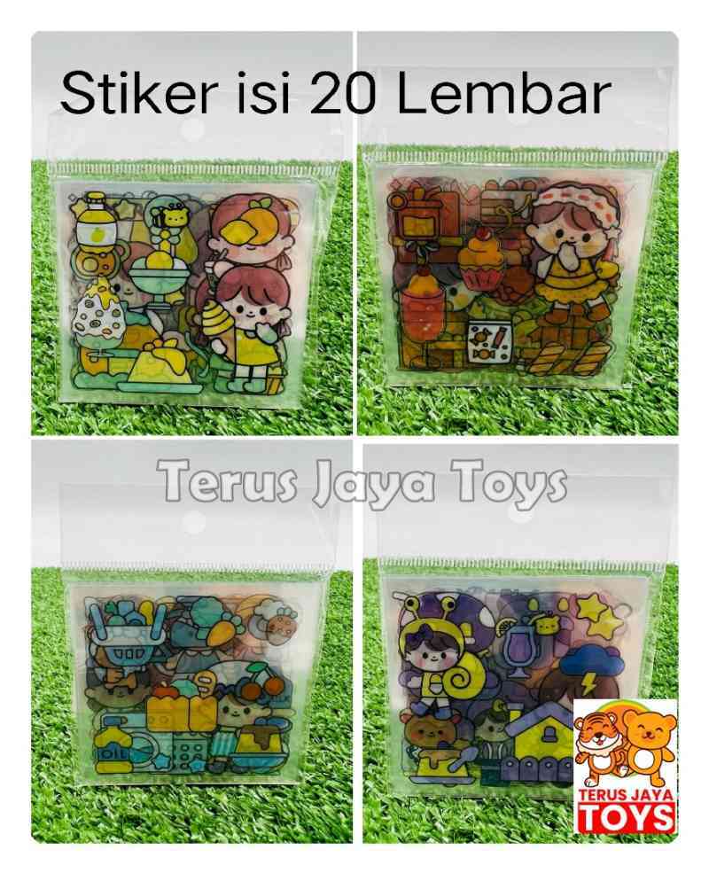 Promo Sticker Aesthetic Isi 20 Lembar Kartun Karakter Korea Waterproof