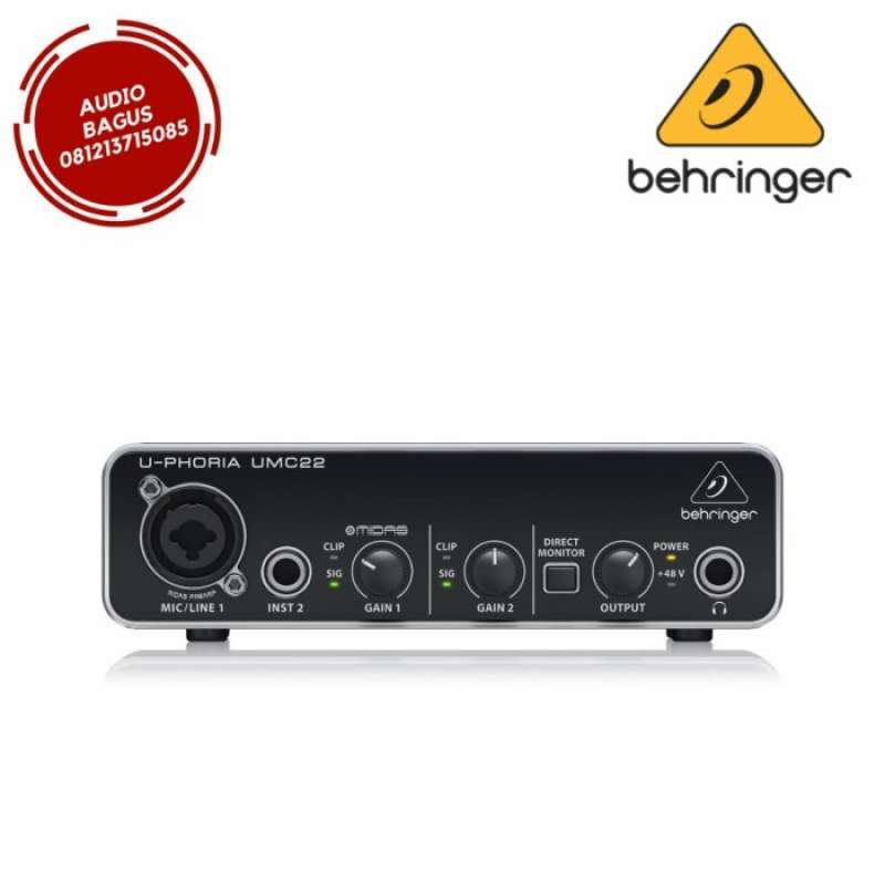 Promo BEHRINGER SOUNDCARD UMC22 AUDIO INTERFACE WITH MIDAS PREAMP