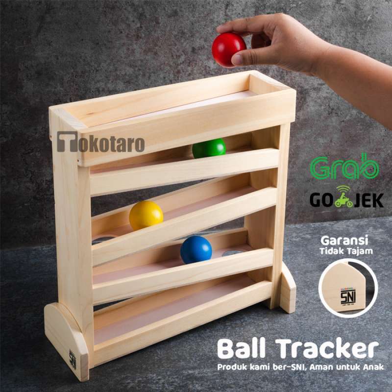 Jual Ball Tracker Montessori Sliding Wooden Toys Mainan Kayu Edukasi
