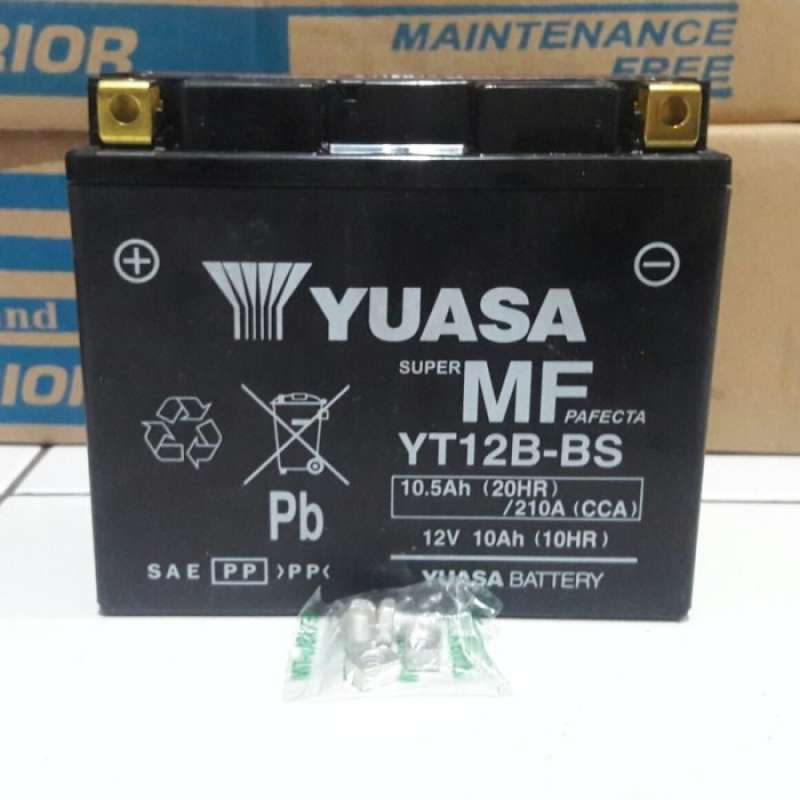 Batteria YT12B-BS Motorparts 12V 10Ah AGM – Per Yamaha YZF-R1 1000 2002-2003, Senza Manutenzione, Avviamento 160 A
