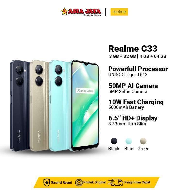 Jual Realme C33 4/64 GB Original Garansi Resmi Realme di Seller ASIA ...