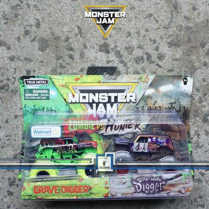 Jual Monster Jam Zombie Grave Digger vs Hunter SonUva Digger Trucks