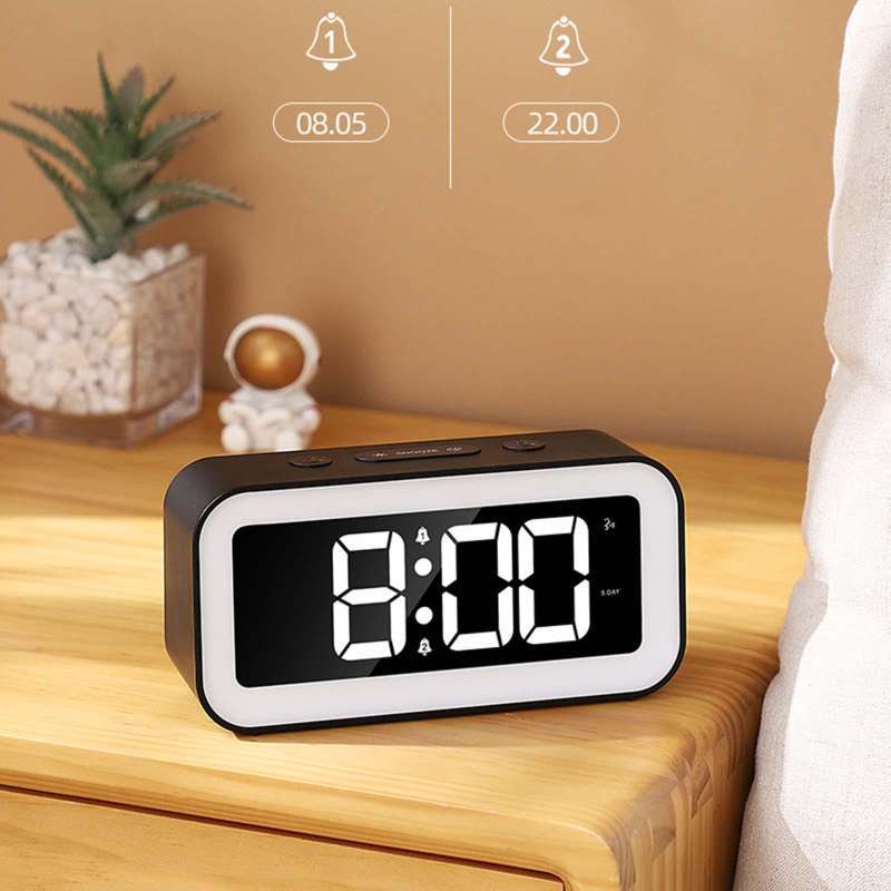 Jual Loud Digital Alarm Clocks Led Clocks Bedside Table Clock With Night Light Black Di Seller
