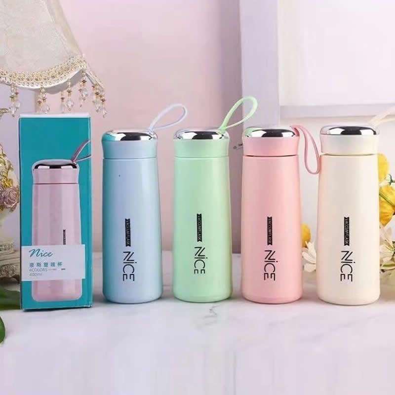 Promo Botol Minum Kaca Nice 400ml Tumbler Termos Air Glass Bottle ...