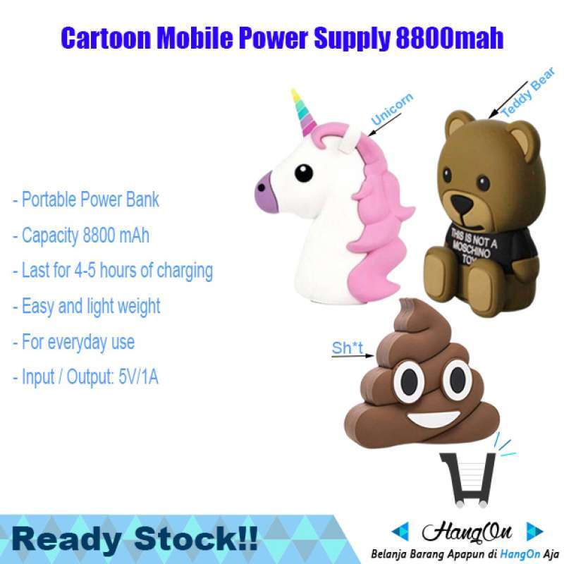 Jual Cartoon Mobile Power Supply Powerbank 8800mah Cute Emoji Power