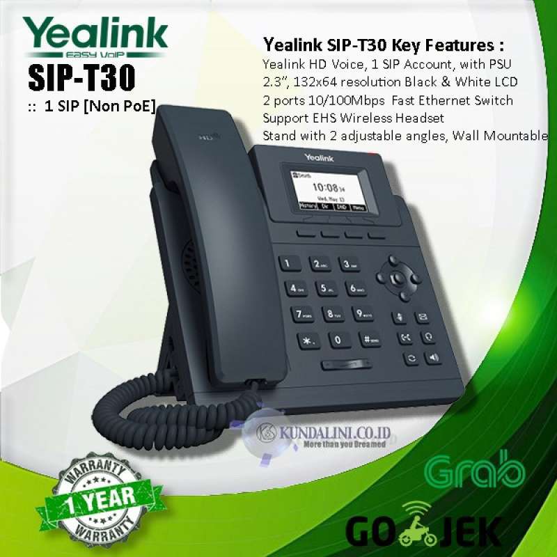 Promo Yealink Sip-T30 Entry-Level Ip-Phone [1 Sip - Non Poe] Diskon 10% ...
