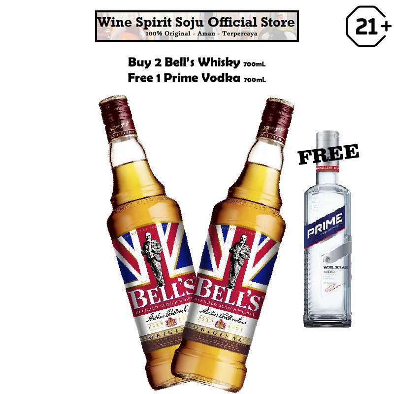 Promo Promo 2 Bottle Bells Blended Scotch Whisky 700ml Free Prime Vodka