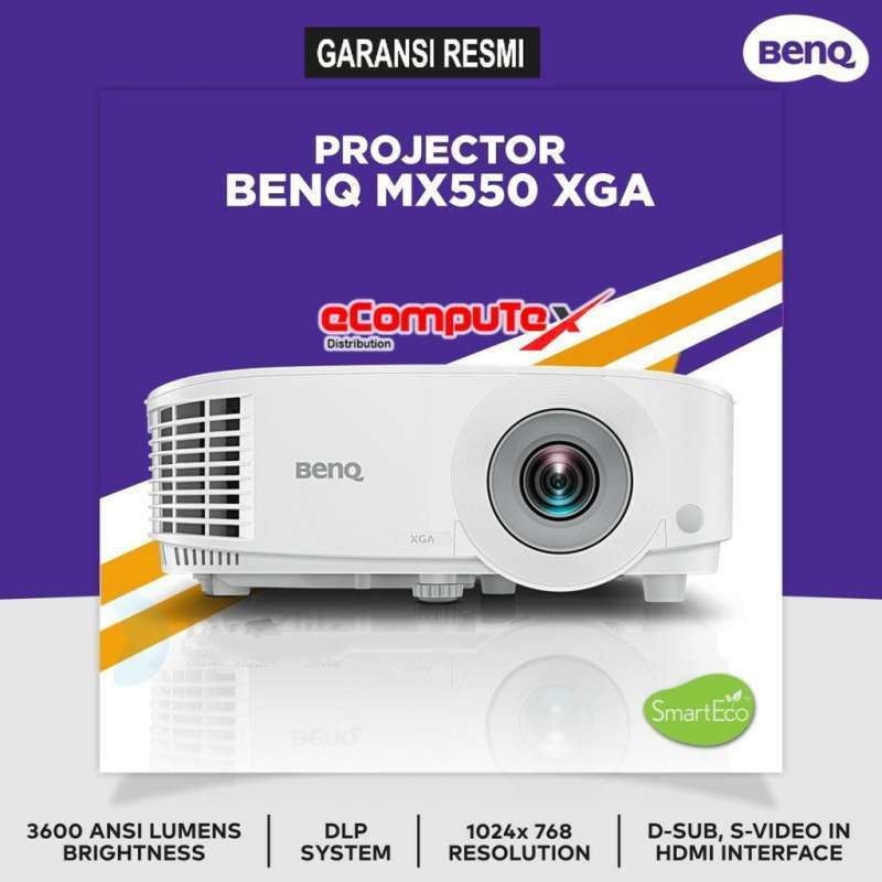 Jual PROYEKTOR BENQ MX550 DLP XGA 3600 LUMENS / PROJECTOR MX 550 HDMI
