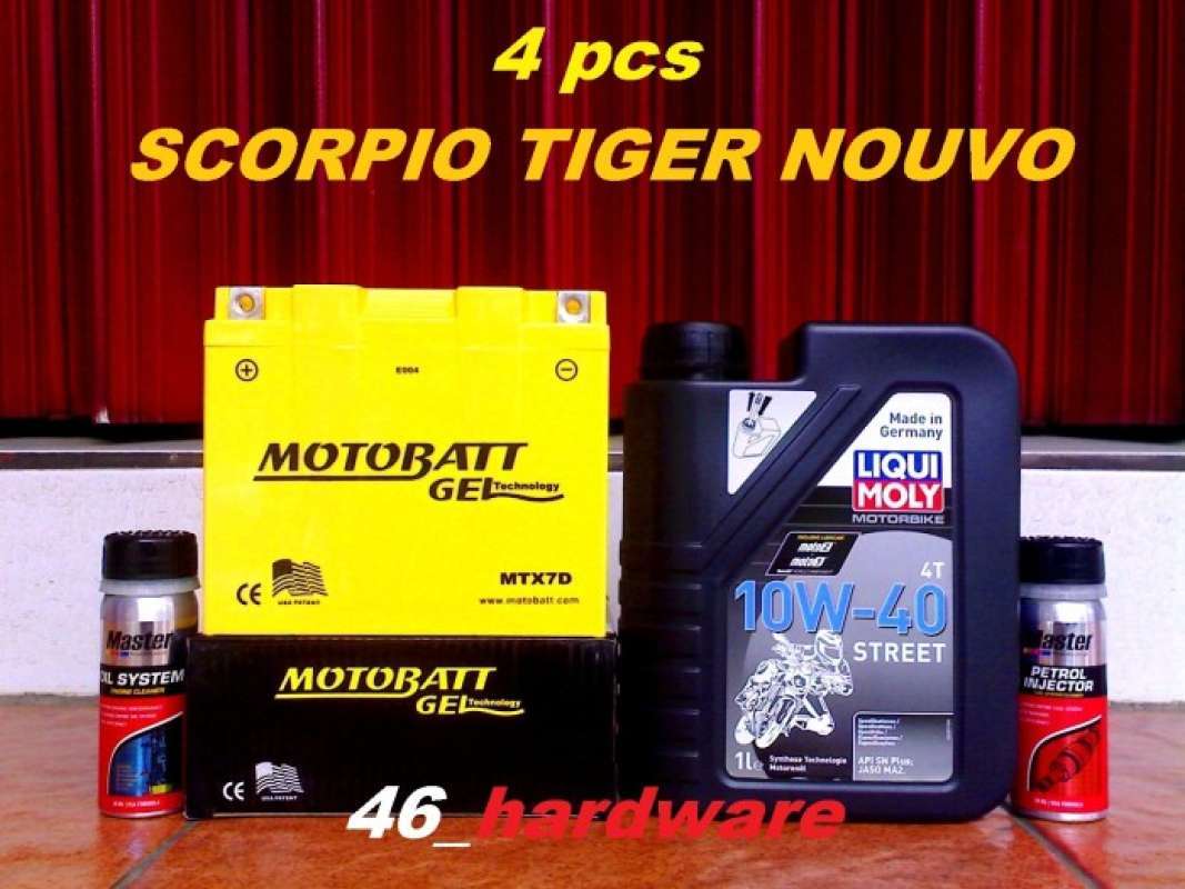 Promo AKI MOTOBATT GEL MTX7D 7Ah STREET 10W40 PETROL EF SCORPIO TIGER