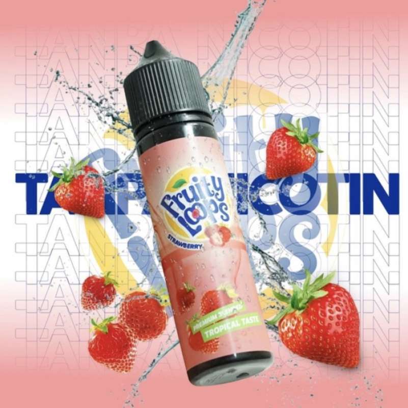 Jual Fruity Loops Strawberry 60ml 0MG Liquid Vape premiumTanpa