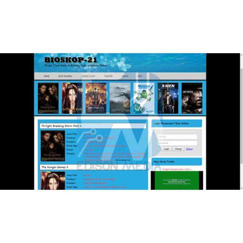 Jual Source Code - Aplikasi Pemesanan Booking Tiket Bioskop Berbasis