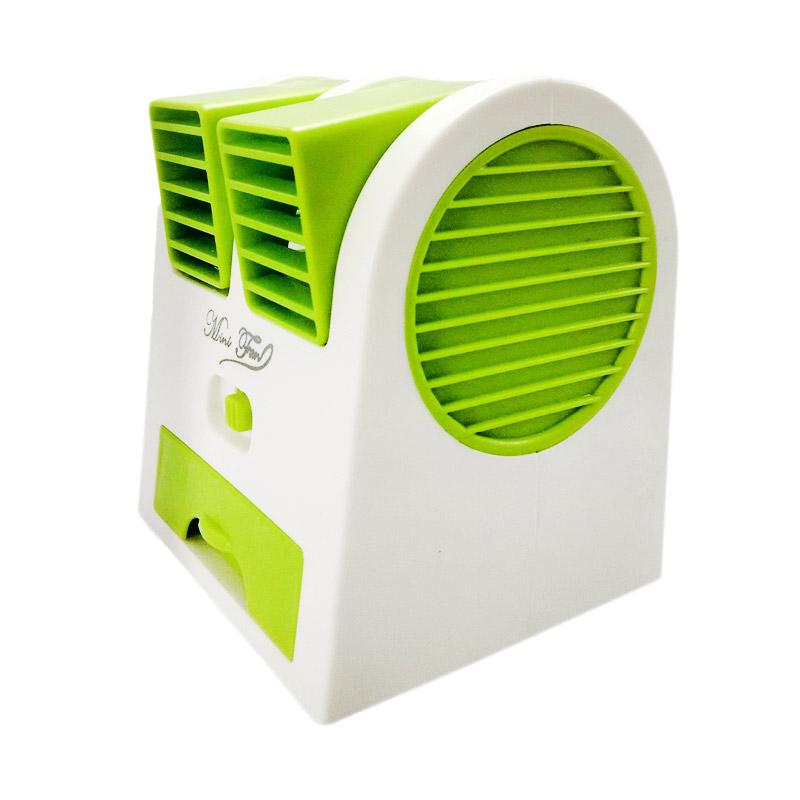 Jual Mini Fan Double Blower Kipas Angin AC - Hijau Online