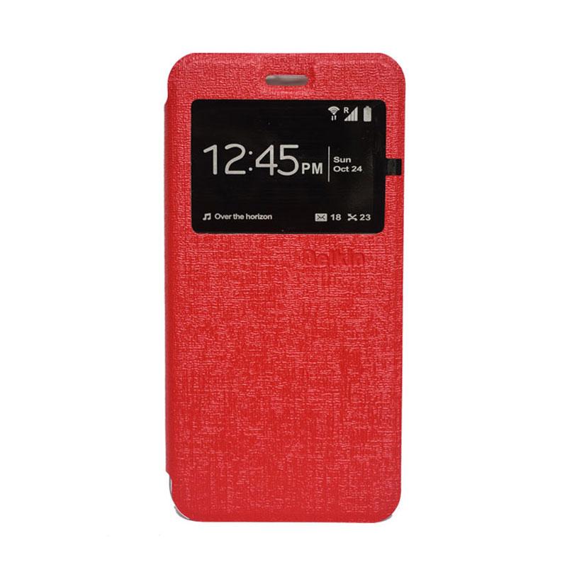 Jual Delkin Flip Cover Casing for Vivo Y15 - Merah Online