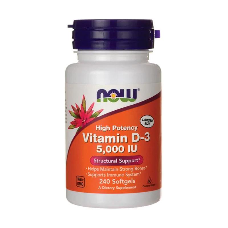 Jual NOW FOODS HIGH POTENCY VITAMIN D3 125 MCG 5000 IU 240 SOFTGELS di