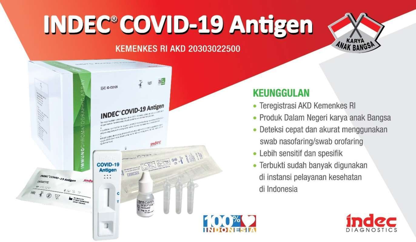 Jual INDEC Swab Test Antigen Original 1 Box isi 25 pcs [IDC0125] di