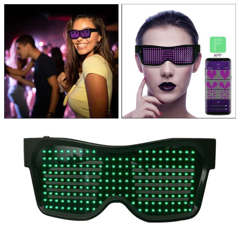 Jual Bluetooth LED Glasses APP Control for Raves Fun Birthday Costumes