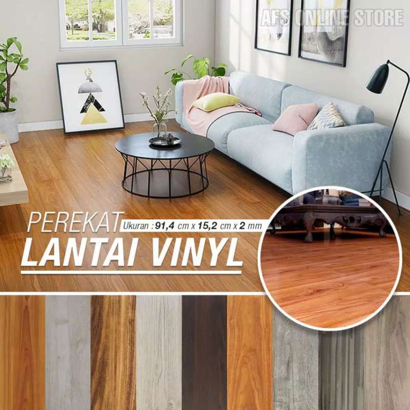 Jual Vinyl Lantai Ukuran 91.4cm X 15.2cm X 0.2cm Parket Vynil Bahan Pvc