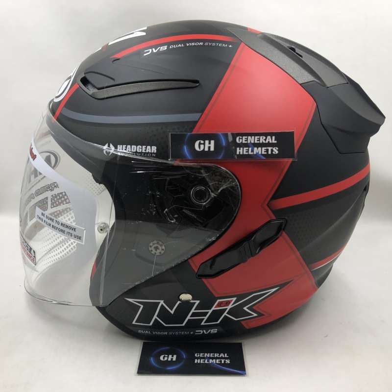 Jual Helm Nhk R1 Motif Napoleon Black Red Doff Double Visor Half Face Hitam Merah Dop Di Seller
