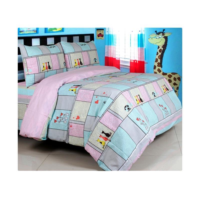 Jual Ellenov Motif Love Cat Katun Set Sprei Online - Harga