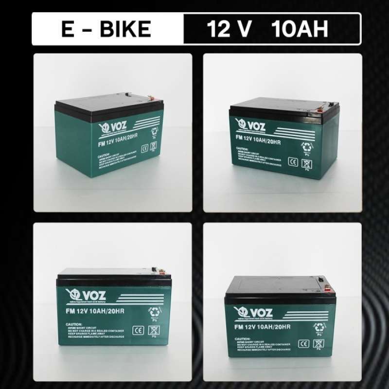 Jual Battery Aki Baterai Sepeda Listrik 12v 10ah E-bike Voz 100 %