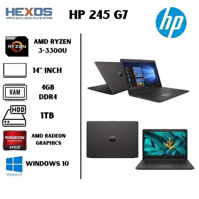 Jual HP LAPTOP 245 G7 [AMD RYZEN 3-3300U/4GB DDR4/1TB HDD/AMD RADEON ...
