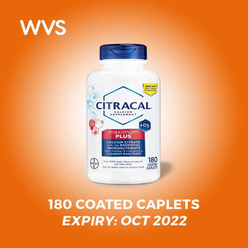 Jual Citracal Maximum Plus +Vitamin D3 - 180 Coated Caplets di Seller ...