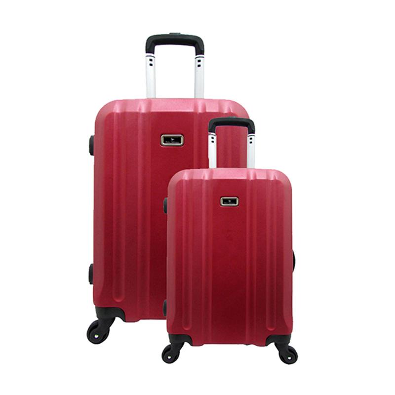 Jual Polo Milano Hard Case ABS 28117 Trolley Bag Set - Red 
