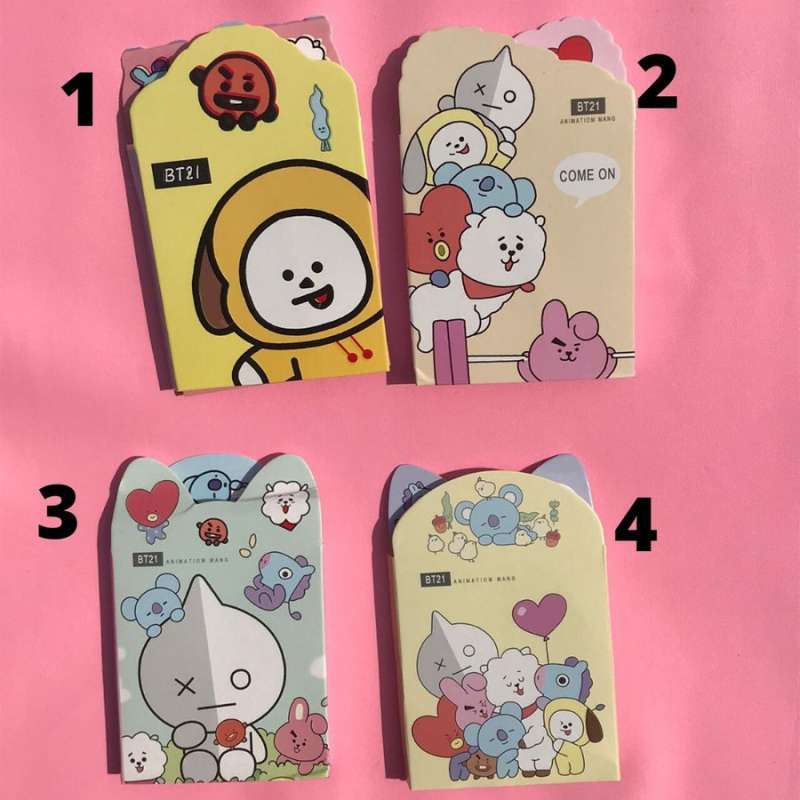 Jual sticky notes LIPAT BT21 LIPET bts bangtan boys kertas label stiker ...