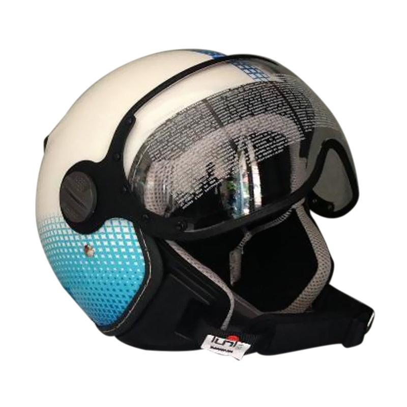 Jual Zeus ZS210K DD82 Helm Half Face White Blue XL di Seller