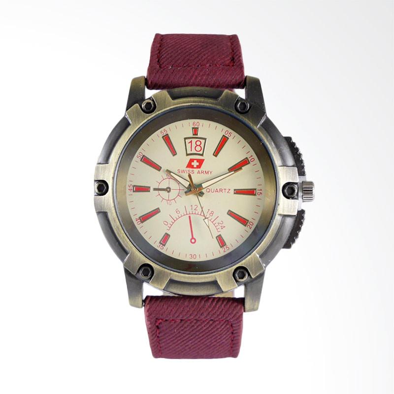 Jual Swiss Army Analog Jam Tangan Pria - Red [SAX 1062-02 