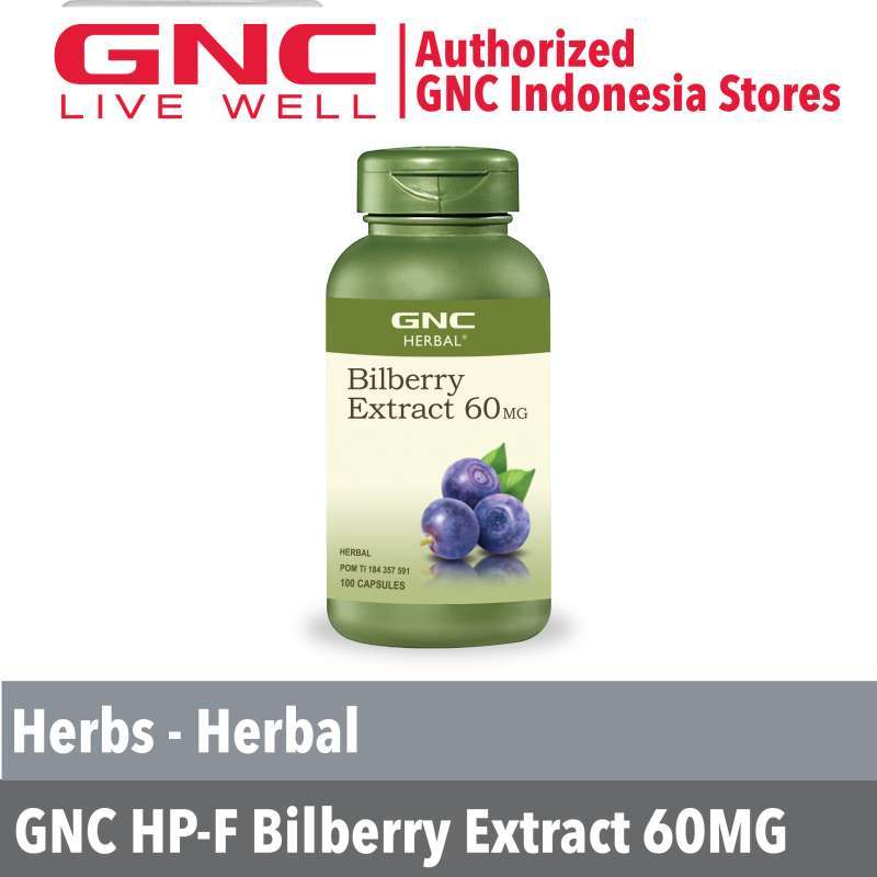 Jual GNC Live Well 196912 Herbal Bilberry Extract 60 MG Suplemen