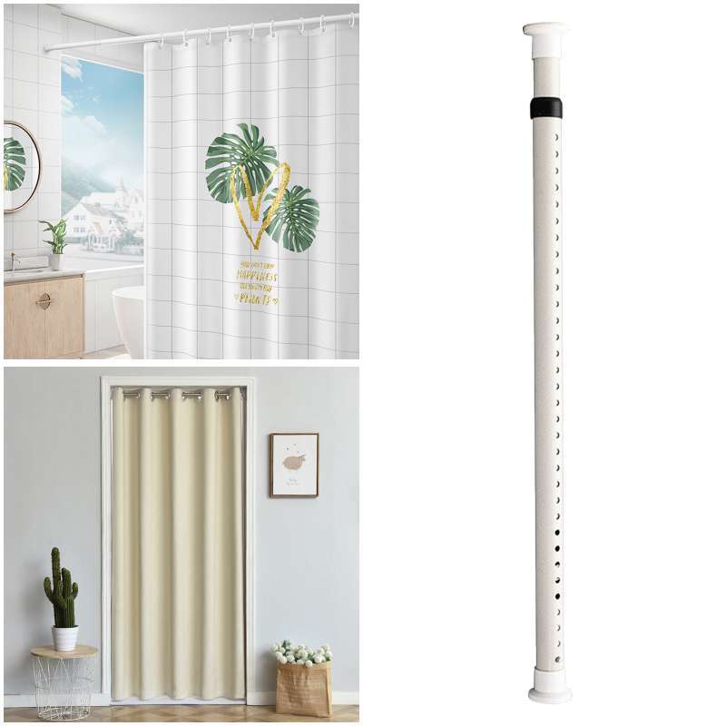 Promo Home Shower Curtain Rod Expandable Adjustable Tension New White