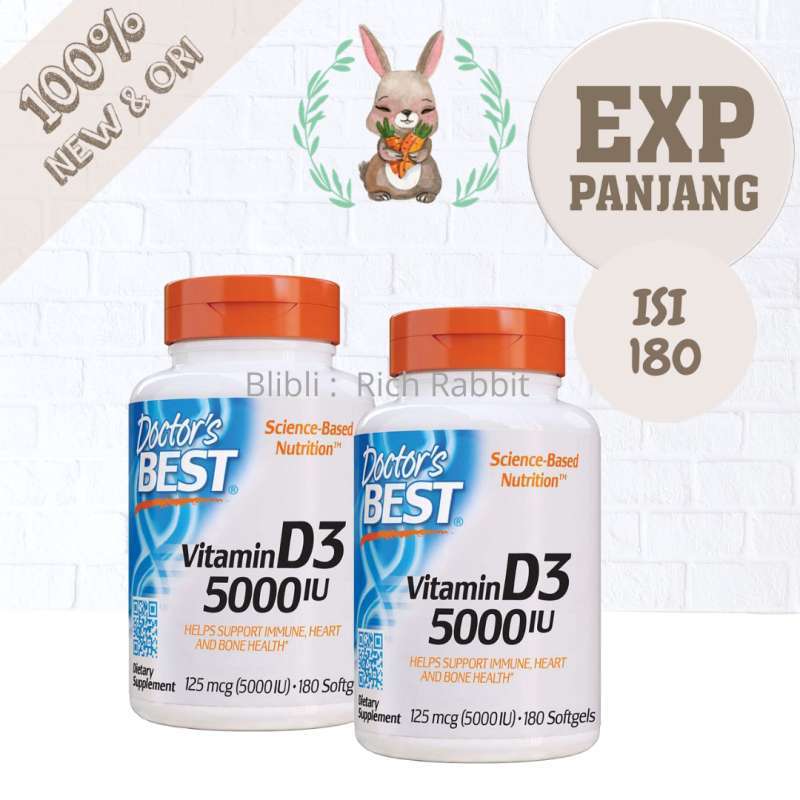 Jual Doctor's Best Vitamin D3 5000 Iu 180 Softgels Dietary Supplement