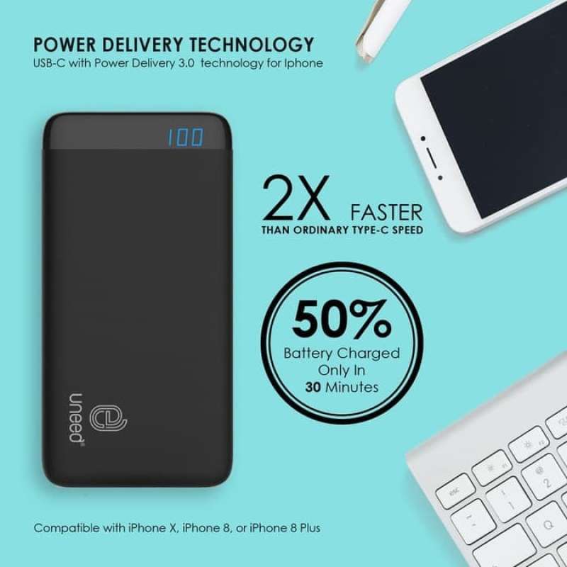 Jual New UNEED PowerBank 10000 mAh QC 3.0 UPB101PD QuickBox PD10 Power