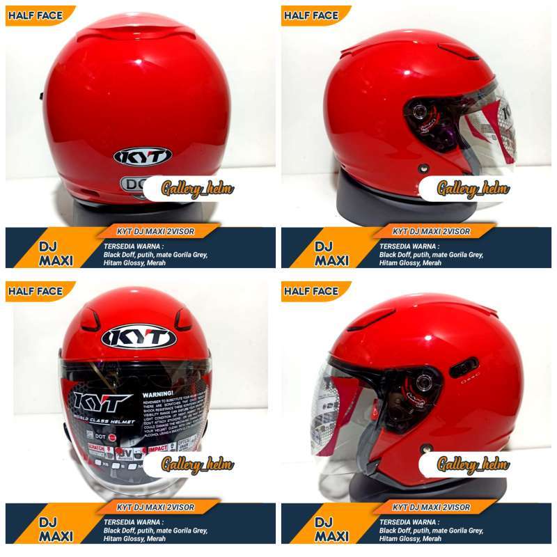 Jual Helm Kyt Dj Maxi 2visor Merah Helm Half Face Variant Terbaru