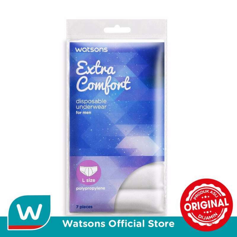 Promo Watsons Extra Comfort Disposable Underwear for Men 7s L Diskon 47