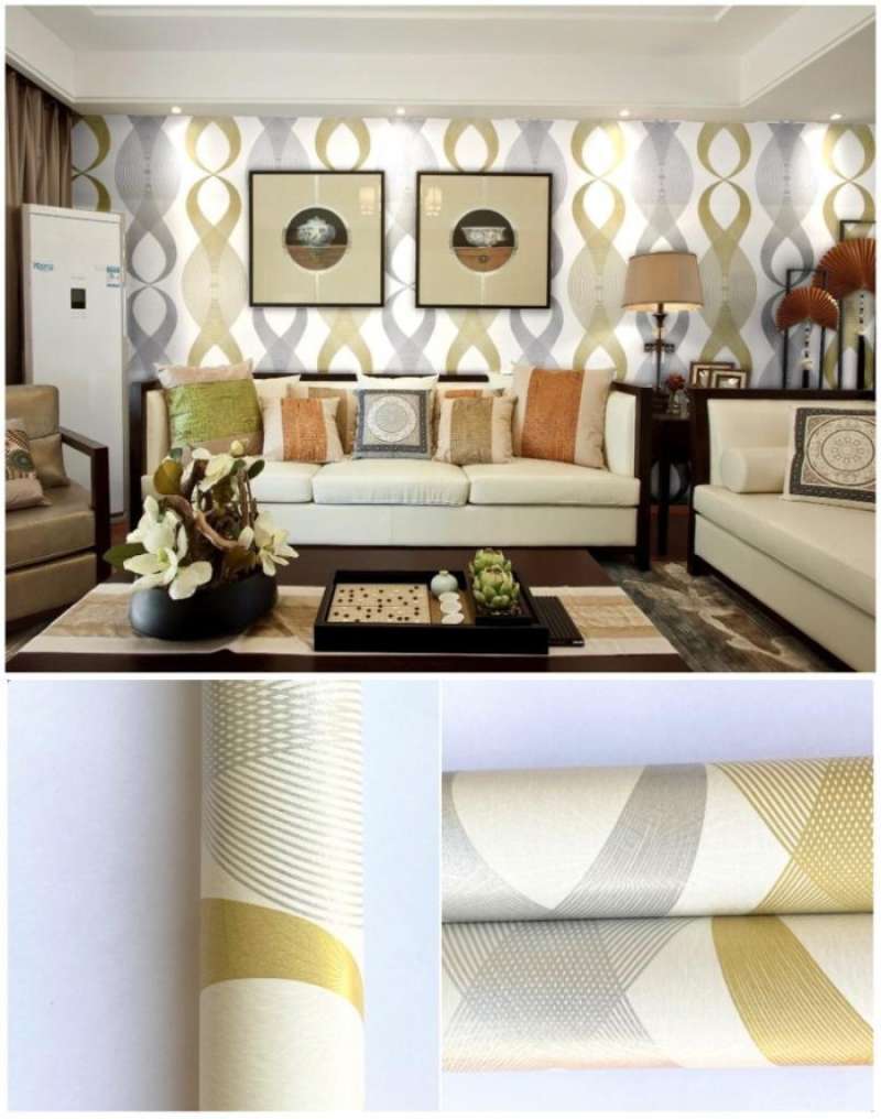 Jual 1 Roll Wallpaper Sticker Dinding Gold 8 45cm x 10 m Wallpaper