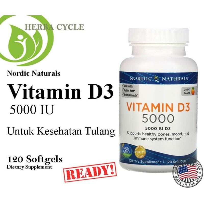 Jual SALE Nordic Naturals Vitamin D3 5000 Orange 5000 IU 120 Soft