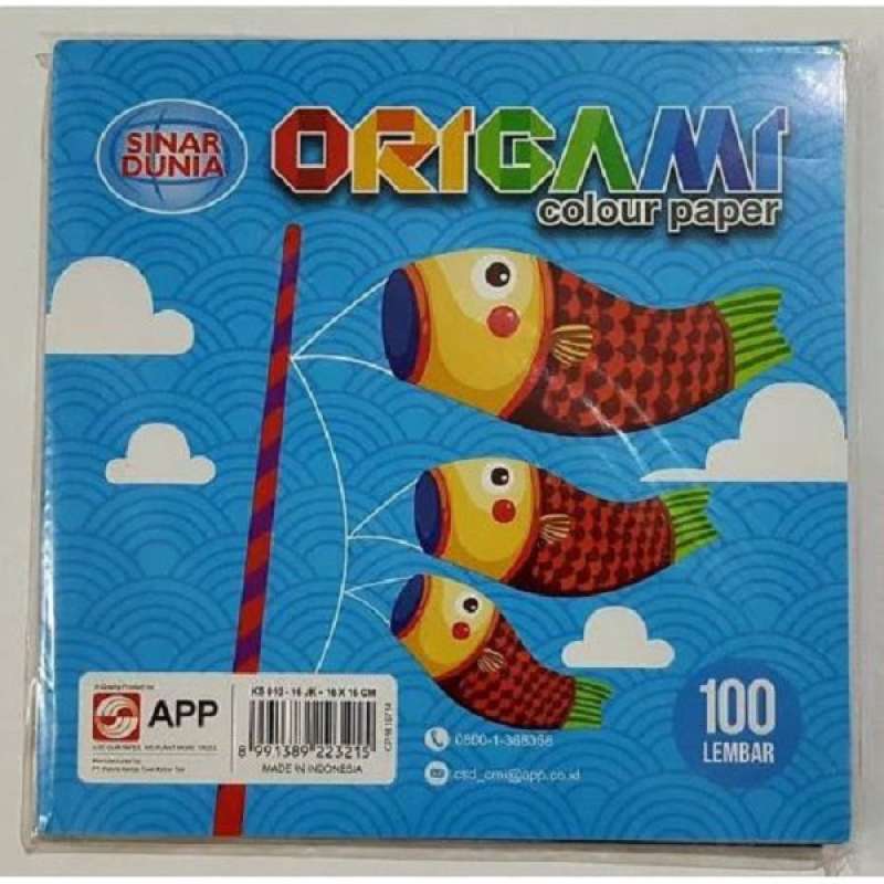 Jual KERTAS LIPAT ORIGAMI BESAR SIDU 16cm x 16cm [100 lembar] KERTAS