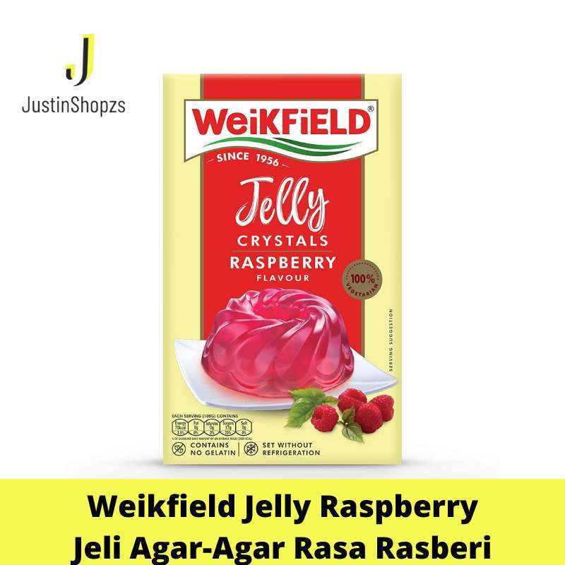 Jual Jelly Rasa Rasberi Pudding AgarAgar Instan Weikfield Jelly Crystals Raspberry 90 GR Impor