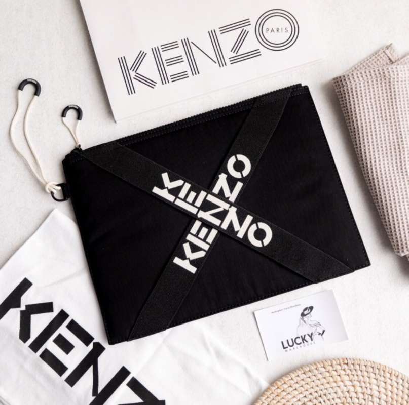 Jual Kenzo Clutch Cross Logo Season 2021 In Black ORIGINAL 100 di