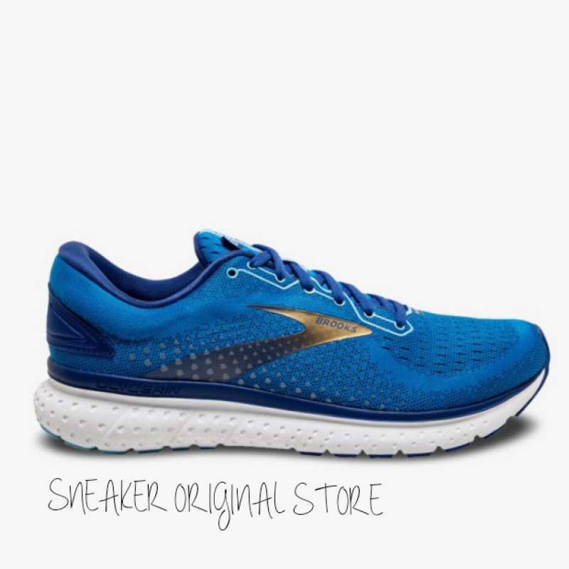 Jual Sepatu Brooks Glycerin 18 Men's Running Shoes Blue Mazarine Gold Blue / Mazarine