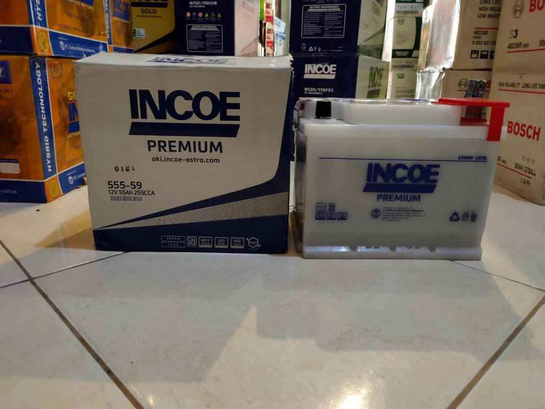 Jual AKI MOBIL VW TIGUAN INCOE PREMIUM BASAH 555-59 12V 55AH di Seller