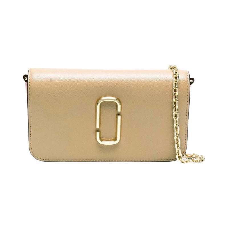 Jual Marc Jacobs Logo Plaque Leather Crossbody Bag New Sandcastle Di
