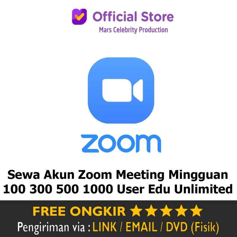 Promo PROMO Sewa Akun Zoom Meeting PRO Mingguan Zoom Premium 100 User
