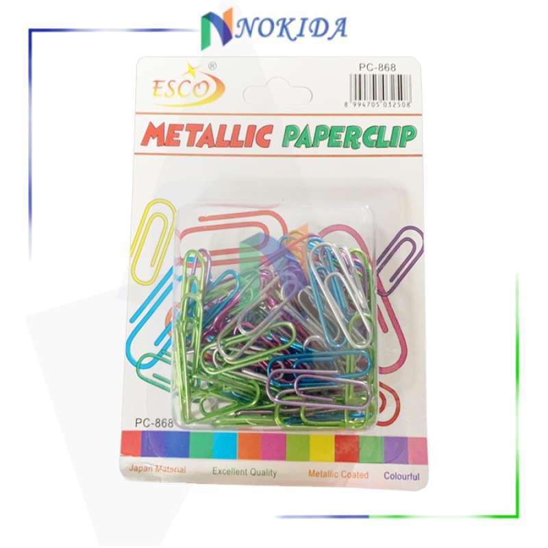 Jual Nokida Paper Clip Metallic Esco PC868 / Clip Metalik / Jepitan