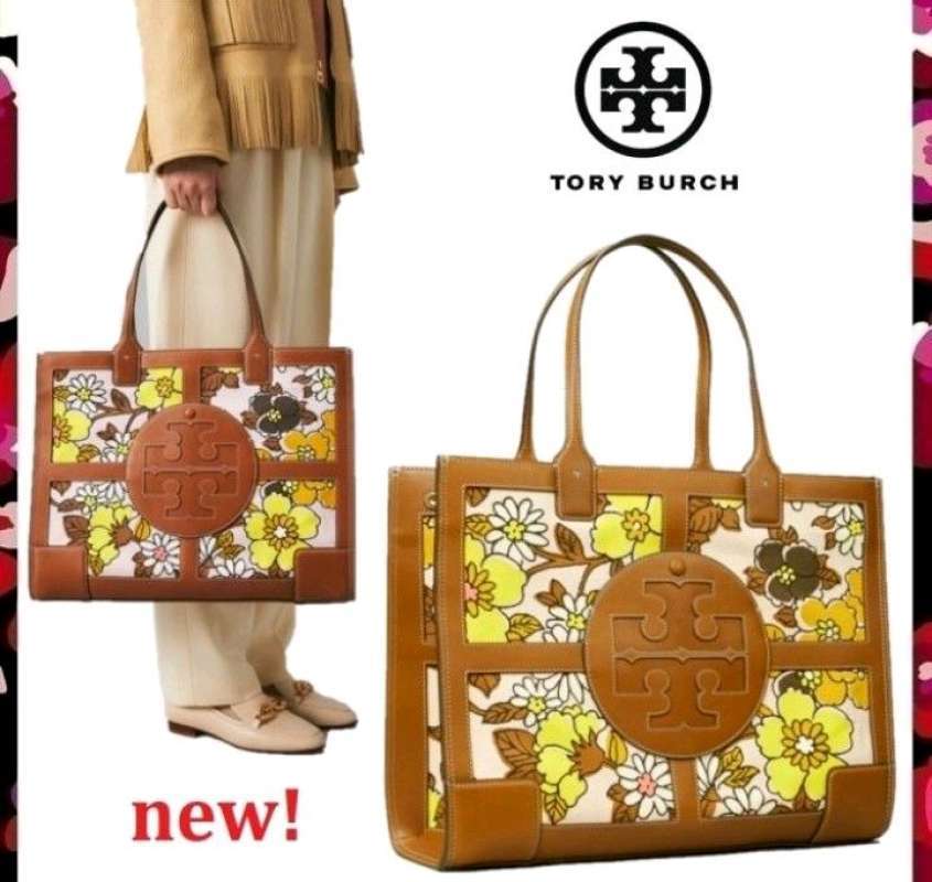 Jual NEW Tory Burch Tote Bag in Pink Wallpaper Floral 100 Original di Seller