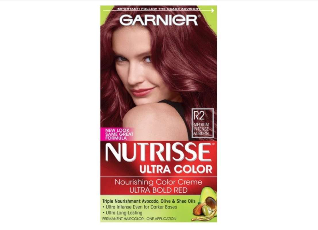 9. Garnier Nutrisse Ultra Color Nourishing Hair Color Creme, R2 Medium Intense Auburn - wide 2