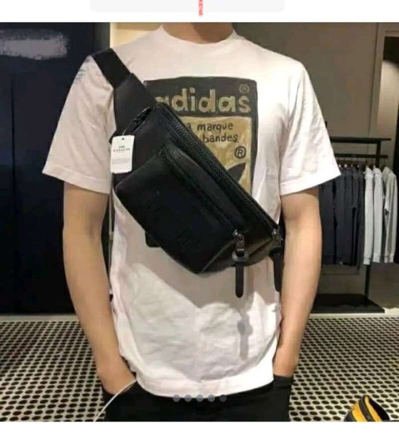 Promo COACH men waist bag imblack/waistbag coach pria original Diskon